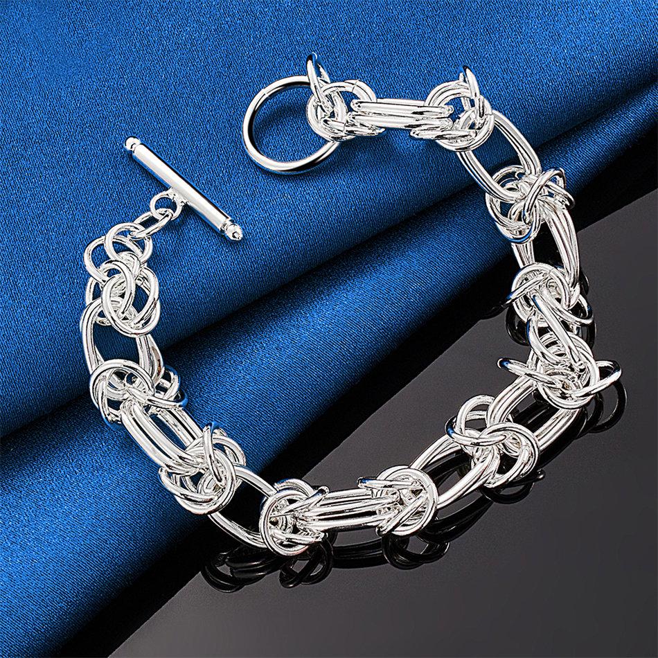925 sterling silver 8-inch exquisite woven bracelet, fashionable men's and women's party wedding accessories and accessories