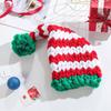 Crochet Christmas Santa Caps with Stripe Formal Event Santa Hats Festival Props Furry Warm Hat for Holiday Gathering Party