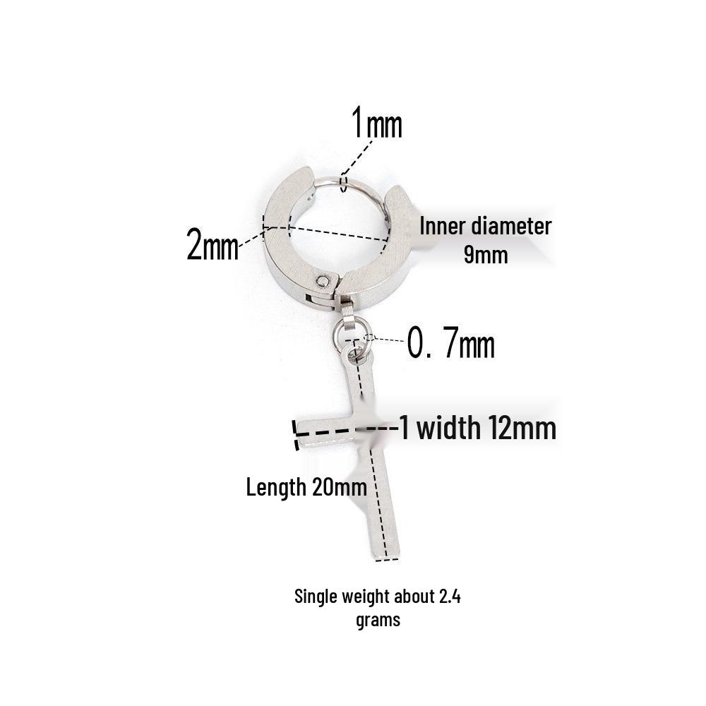 Korean Punk Stainless Steel Cross Ear Cuff: Unisex No-Piercing Hip Hop Style Earrings