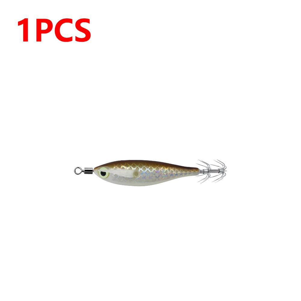 1-3 Stück leuchtender Tintenfischköder Haken Salzwasser Angelköder Künstliches Ei Holzgarnele Köder Meeresfischen Oktopus Sepia Tintenfischköder