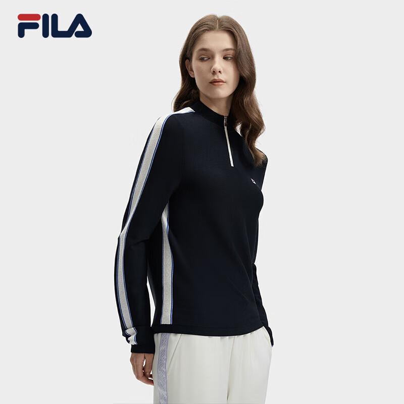FILA Women's Casual Half-Placket Knitted Sweater