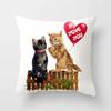 Cute Cat  Print Polyester Cushion Cover 45x45 Throw Pillow Case For Sofa Car Home Decorative Pillowcase Pillow Cover