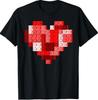 T-shirt Cœur Briques de Construction Saint-Valentin