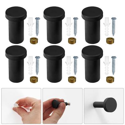 Set of 6 Space Saving Black Wall Hook User Friendly Storage Hangings Hanger for Different Setting In Kitchen and Bedroom