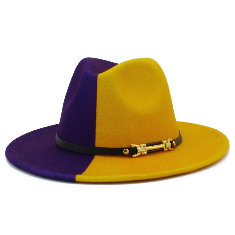 Hot-selling European and American Fashion Yin and Yang Woolen Top Hats, Men's and Women's Trends, Felt Hats, Autumn and Winter British Style Jazz Hats