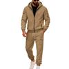 Mens Heavyweight Fleece Loose Hooded Sweatshirt And Pants Casual Sport Two Piece Set