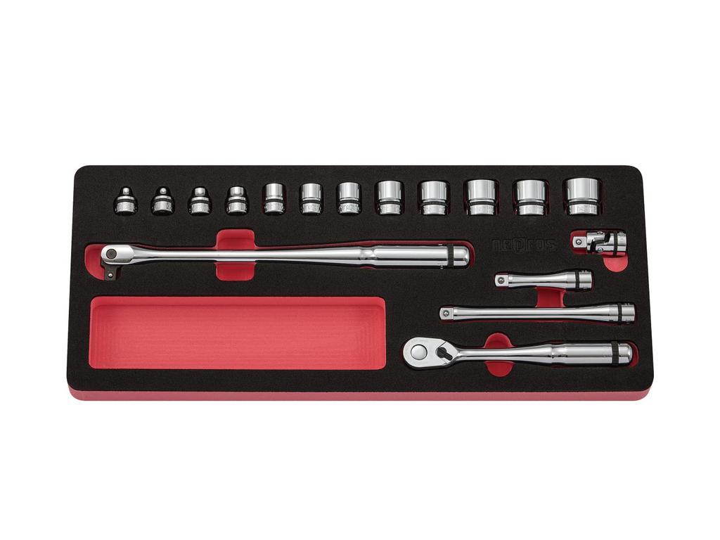 nepros Socket Wrench Set not Hexagonal and NTB317XC 9.5 sq. (17 pieces) (Case included) 12-point