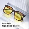 Large-Frame Square Flat-Lens Night Vision Glasses Stylish and Versatile Nighttime Anti-Glare Classic Driving Eyewear for Men