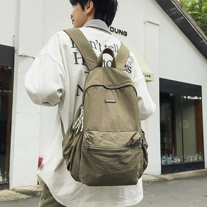 Schoolbag1011 new trendy backpack female Hong Kong style retro schoolbag male Japanese large capacity high school student college student backpack