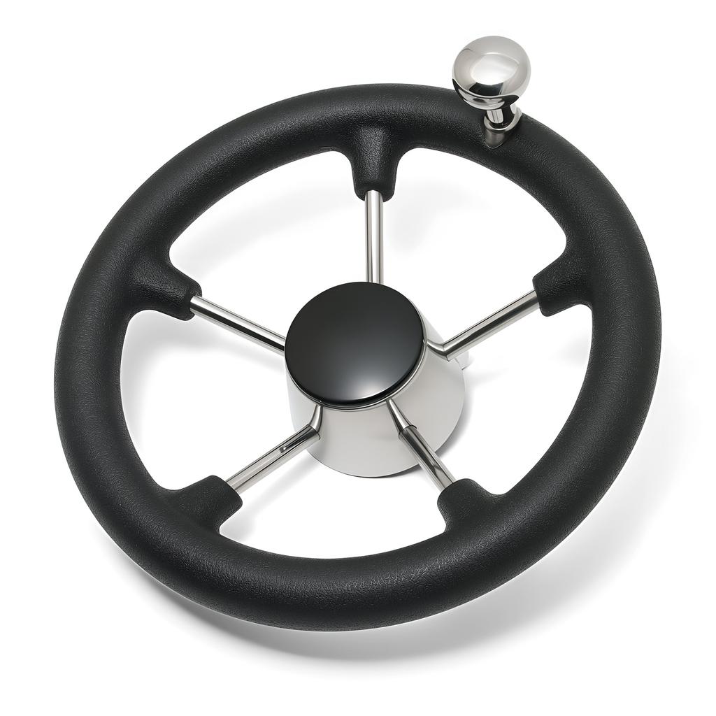Boat Yachts Accessories Marine 11 Inch 300MM stainless steel Steering Wheel With Black Foam or Without  Foam Ship Steering Wheel