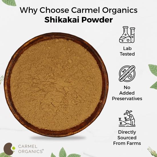 CARMEL ORGANICS Shikakai Powder 340g - Natural Hair Cleanser & Conditioner - Promotes Healthy Scalp and Hair Care, No Added Preservatives