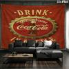 Coca Cola Bottle Cap Custom Name Wall Tapestry Aesthetic Wall Hanging Printed Fabric Blanket Decorative Tapestries For Bedroom Living Room Home Decor