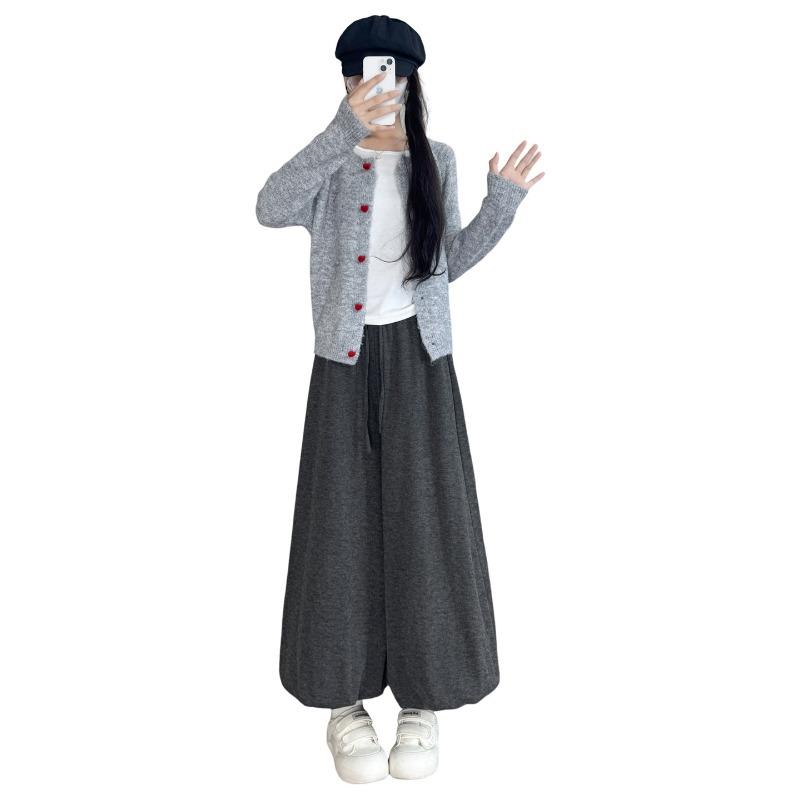 Coffee Bud Culottes Women's New Autumn Loose Wide-leg Bloomers Small Casual Drape Glutinous Rice Pants