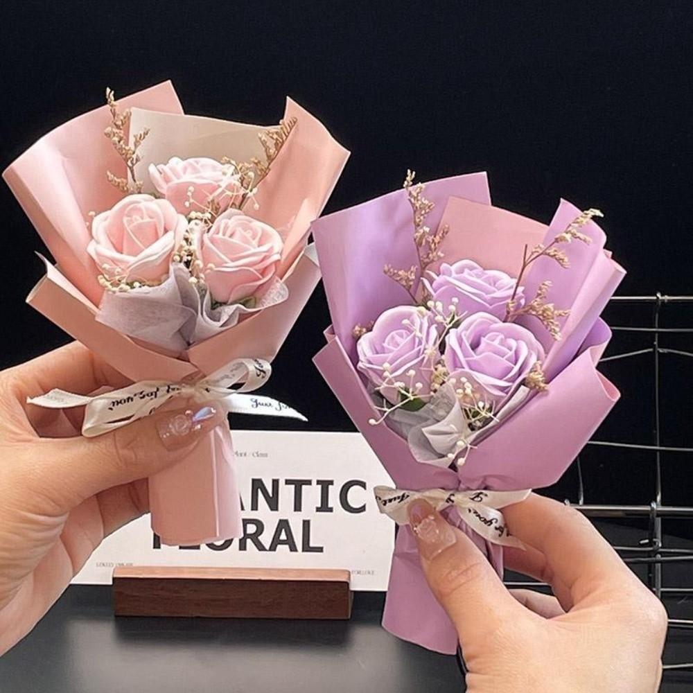 Gift Decoration Rose Flower Bouquet Mini False Flowers Bouquet  Teachers' Day