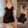Sexy pajamas, women's hot deep V halter lace seductive nightdress, thin erotic underwear, home wear 8743