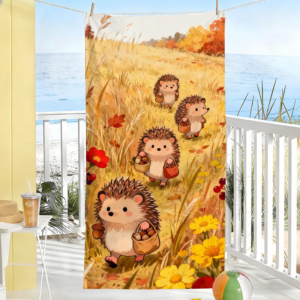 Fashion print Hedgehog Towel Drying Bath Towel Applicable To Light Swimming Camping Yoga Beach Out