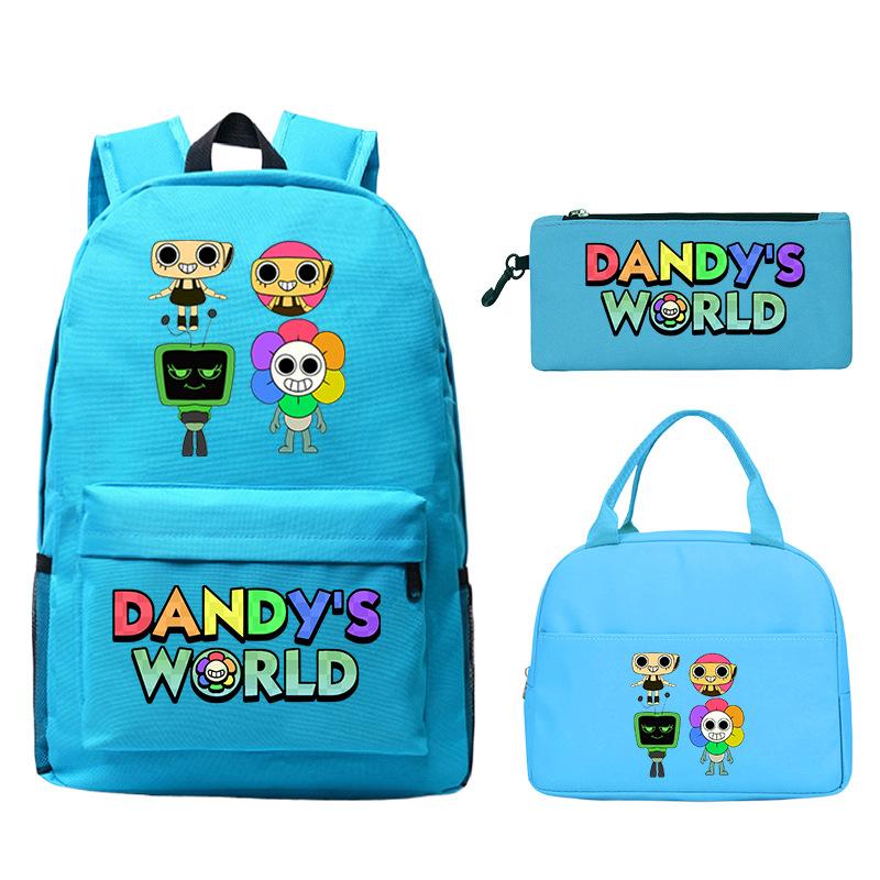 Dandy's world cartoon print fashion children's schoolbag set cross-border leisure student backpack three-piece set