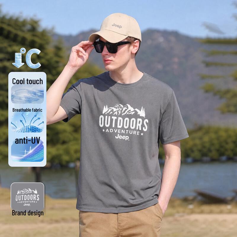 JEEP Men s Ice-Feel Short Sleeve T-Shirt 3XL