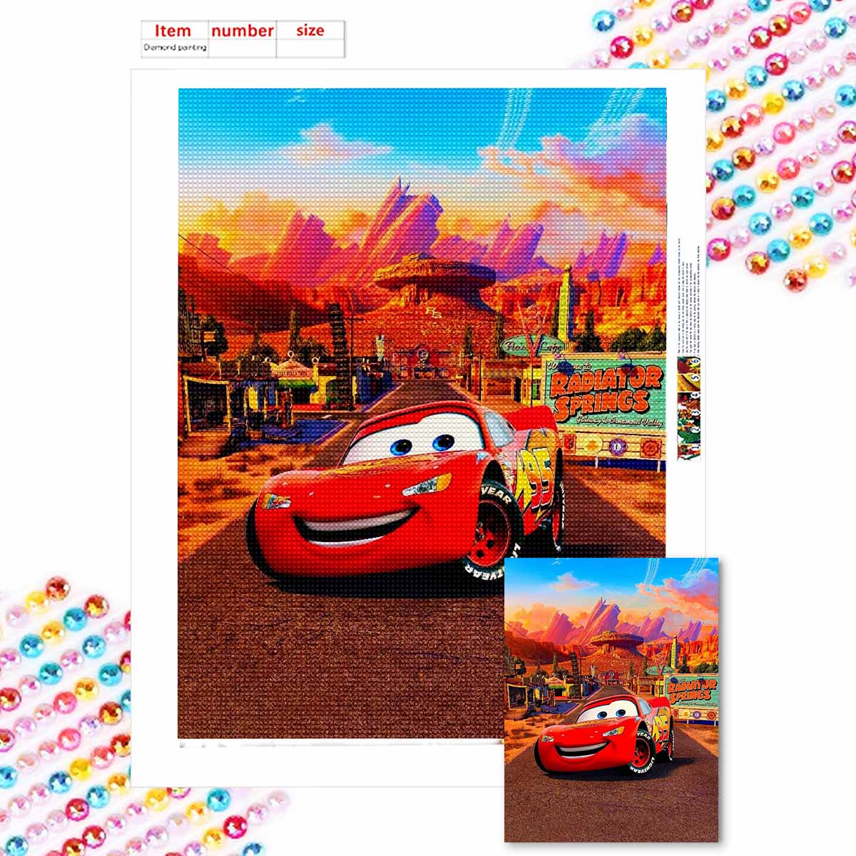 

Алмазная живопись своими руками Счастливая гоночная машина Набор для вышивания крестом Мозаичное искусство Алмазная живопись Полный круглый алмаз Домашнее украшение Round 50x70cm