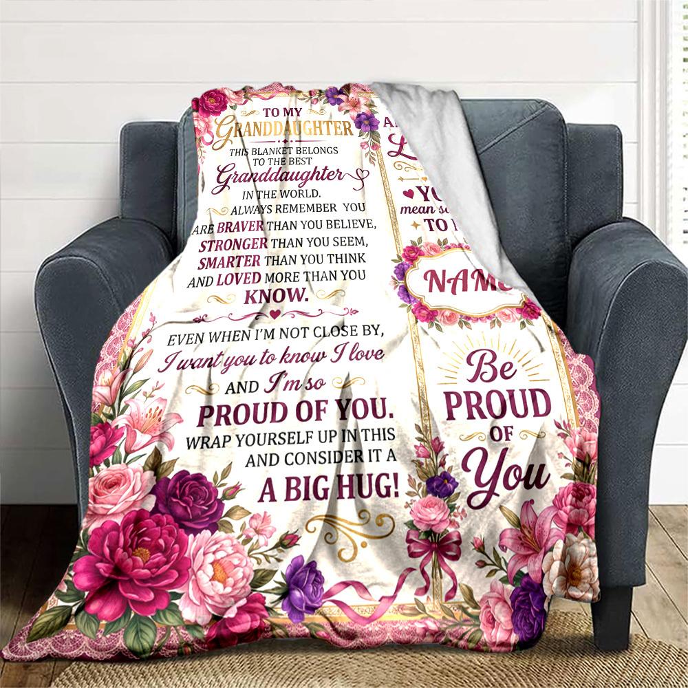 Granddaughter'S Love Blanket Customize Your Name Blanket Warm Comfortable And Soft Blankets Are Suitable For Home Lunch Break Blanket Office Sofa Sofa