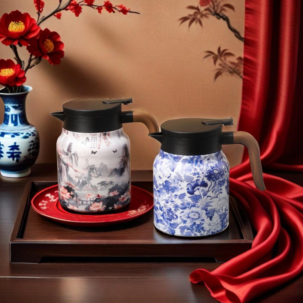 316 Stainless Steel Insulated Kettle with Tea Infuser and Portable Handle, Large Capacity Coffee Pot