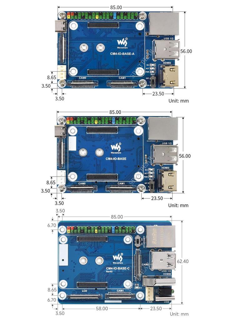 Raspberry Pi CM4 Mini Host IO Baseboard