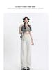 Women's High-Waist White Wide-Leg Jeans - Slim, Straight, Floor-Length, and Loose Fit for Spring & Autumn 2025