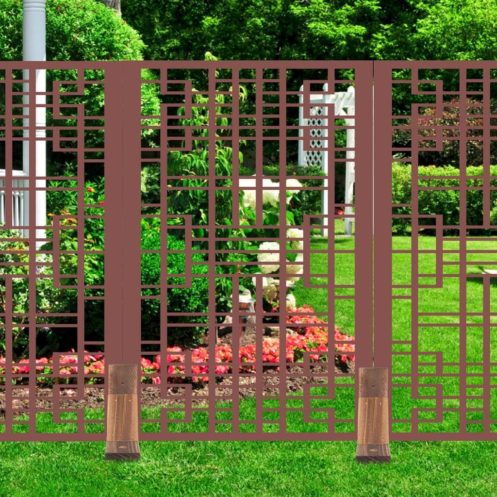Milisten Room Divider Support Feet 2pcs Garden Fence Wood Garden Fencing Wooden Triangle Picket Fence Base Wooden Garden Trellis Stand Privacy Screen