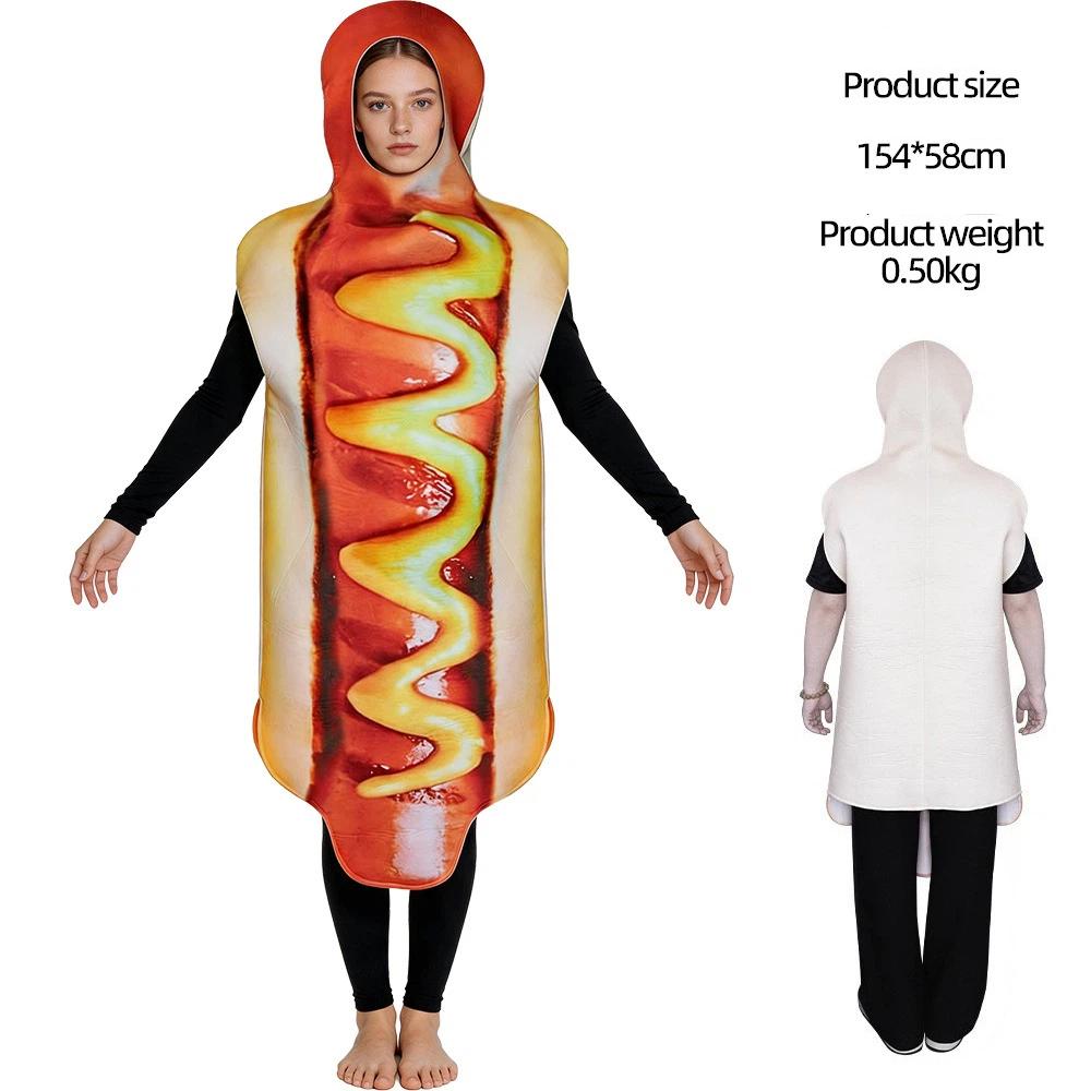 Funny Food Shape Costume Jumpsuit Sponge Novelty Outfit Halloween Carnival Fancy Dress For Party Role‑Play Stage Performance One‑Size