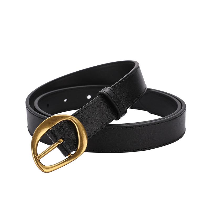 

Meier Top grain leather women s belt - distressed antique bronze finish чёрный