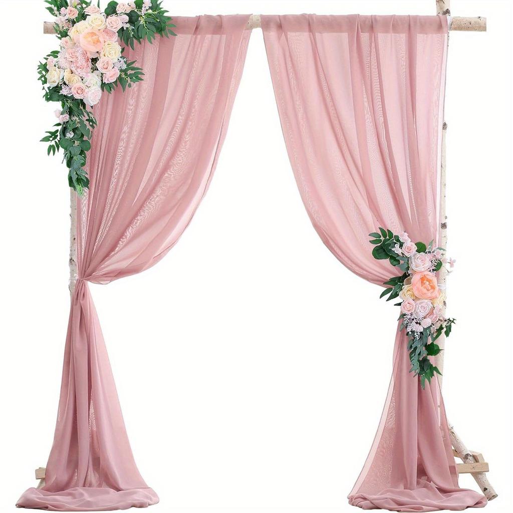 Chiffon Lawn Outdoor Sheer Drapes for Wedding & Festival Archway Decoration