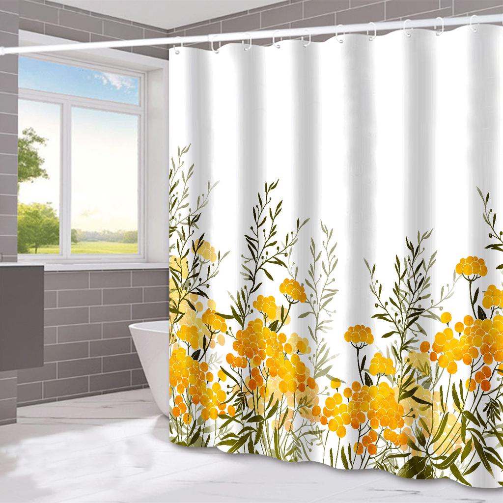 JINRUN Bathroom Thickened Waterproof Curtain Mildew Proof Shower Curtain Shower Partition Curtain Shower Curtain Bathroom Curtain Free Perforation