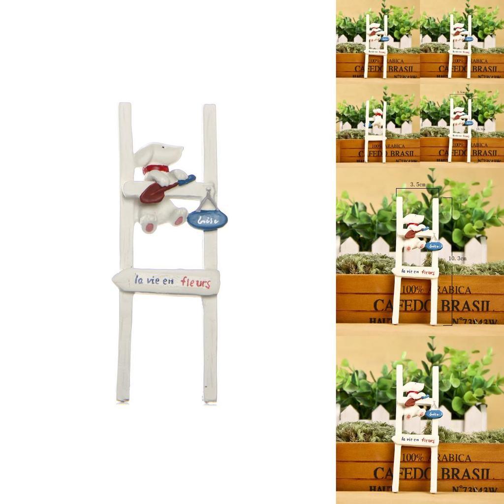 Creative Staircase Climbing Puppy Scene Mini Model Ornament For Indoor Decor