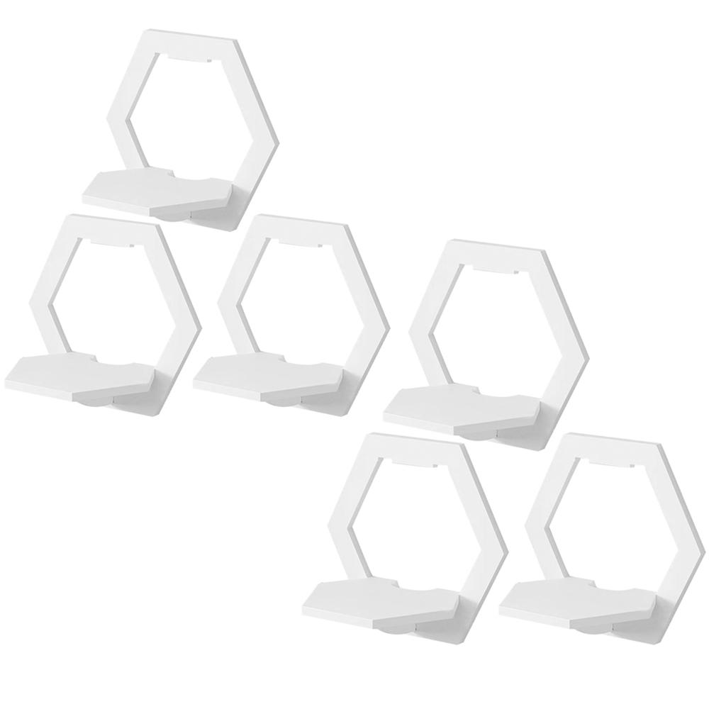 3-15Pcs Wall Mounted Hexagon Wall Shelf Flower Pot Display Stand Punch Free Handicraft Display Rack for Living Room Bedroom Dect