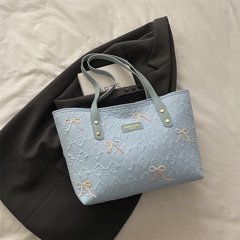 

Новая студенческая сумка-тоут через плечо с большой вместимостью для поездок на работу и отдыха, с принтом дофамина синий