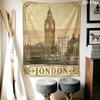 Vintage London Playing Cards Pattern Home Decor Tapestry, Wall Hanging, Decorative RV Wall Cloth.MGT0918503