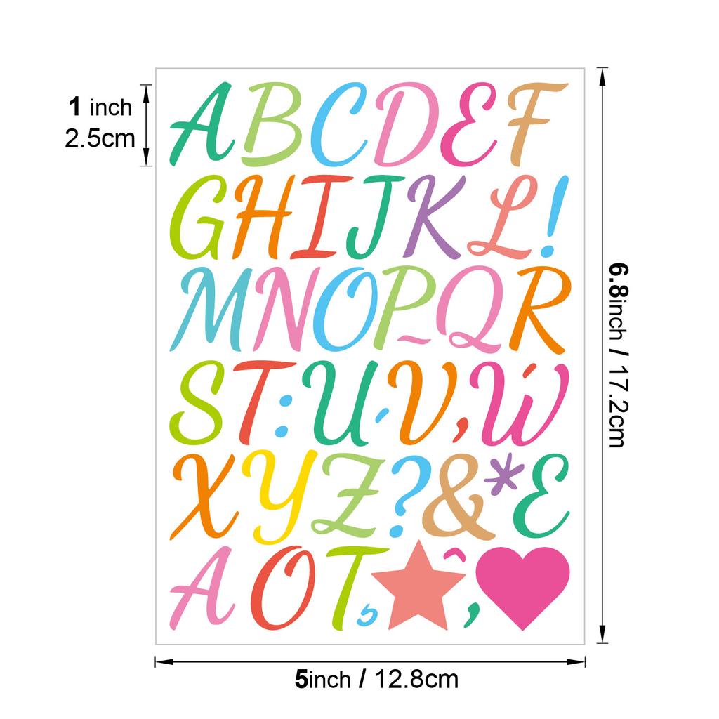 1-inch Letter Sticker Bright Film Handwriting Set Stationery Toy Reader Kindle Decorative Alphanumeric Stickers