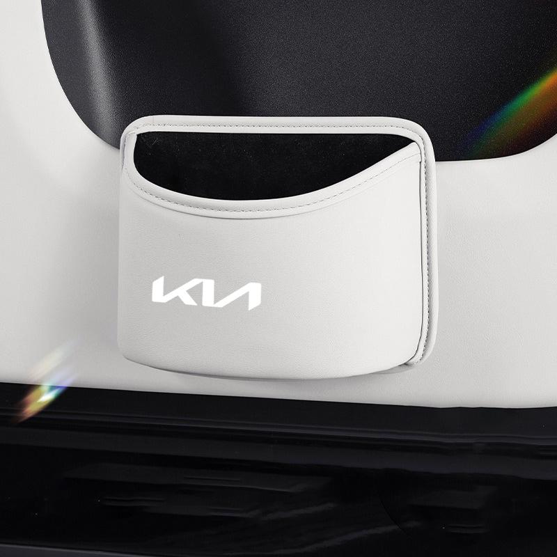 Caja de Almacenamiento para Puerta de Coche Cuero PU Cubo de Basura Colgante para Respaldo de Asiento de Coche Accesorios para KIA Sportage GT Stinger Sorento Ceed Forte