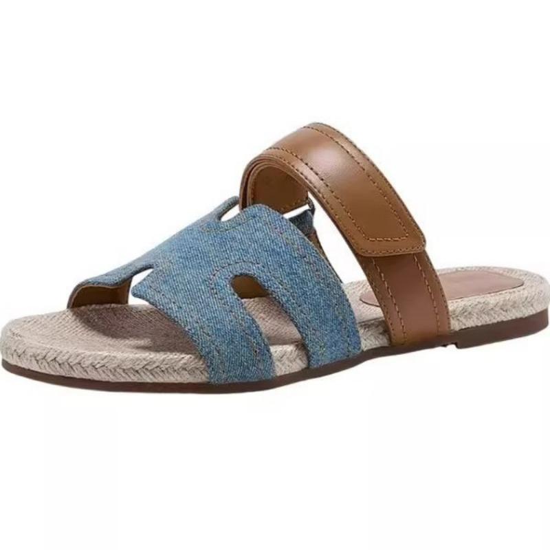 Fashion Woven Style Slippers Women's Summer New Beach Shoes Casual Hollow Second Uncle Cool Slippers