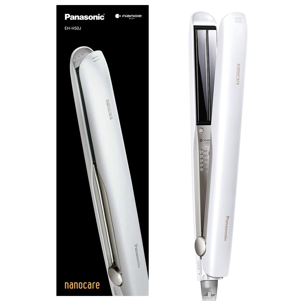 Panasonic Hair Iron Straight Nanocare Smooth Gloss Coating Plus Overseas Available White EH-HS0J-W