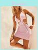 Sexy Spaghetti Strap Dress With Cross Ties For Summer Casual Wear
