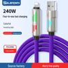 240W Fast Charging Multi-Function Type-C Cable with Colorful Breathing Light for Mobile Phones and Cars