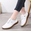Women's Casual Shoes 2025 Spring and Autumn Cowhide Comfortable Soft Sole Flat Bottom Mom Single Shoe with Plush Casual Shoes
