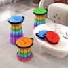 Portable Folding Telescopic Fishing & Camping Stool - Space-Saving Round Rainbow Design