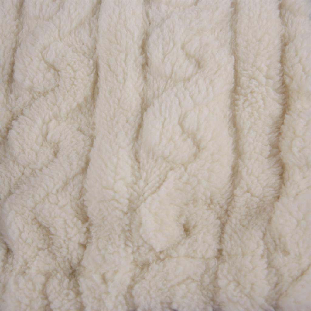 Thigh High Fuzzy Socks Solid Color Fleece Over Knee Long Stockings Cable Pattern Furry Home Sleeping Socks for Women