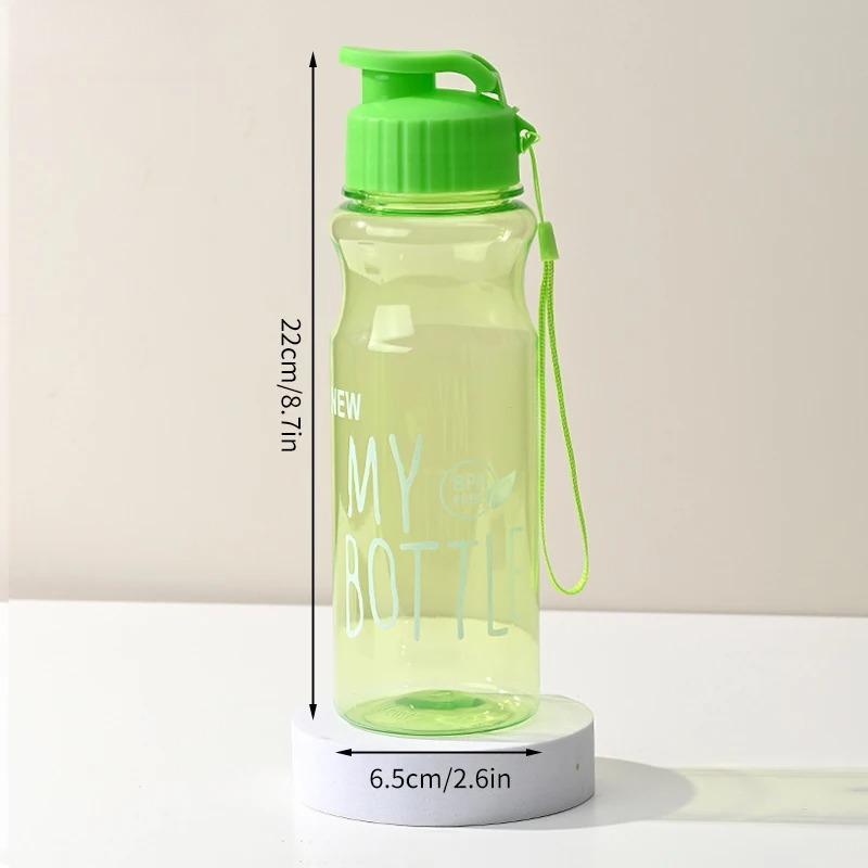 

600ML Transparent&Portable Leak-proof Shaker Sports Water Bottle with Lid for School Gym Travel Girl Boy BPA Free As shown зелёный