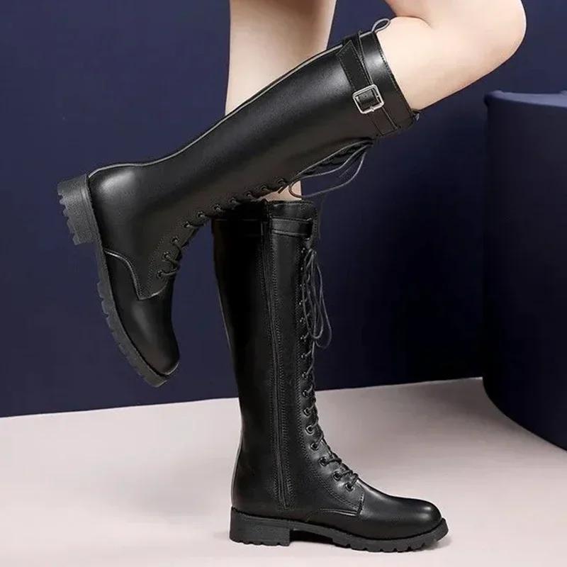 Fashion Long tube boots for women 2025 new autumn and winter high tube thick soled long boots white knee high short knight boots shoes