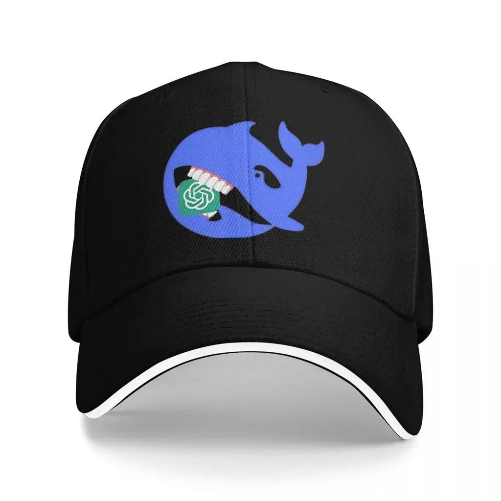 Fashion Logo Deepseek Whale Eating Baseball Cap Running Hippie Breathable Hip Hop Hats Women Unisex Fashion Custom Baseball Caps