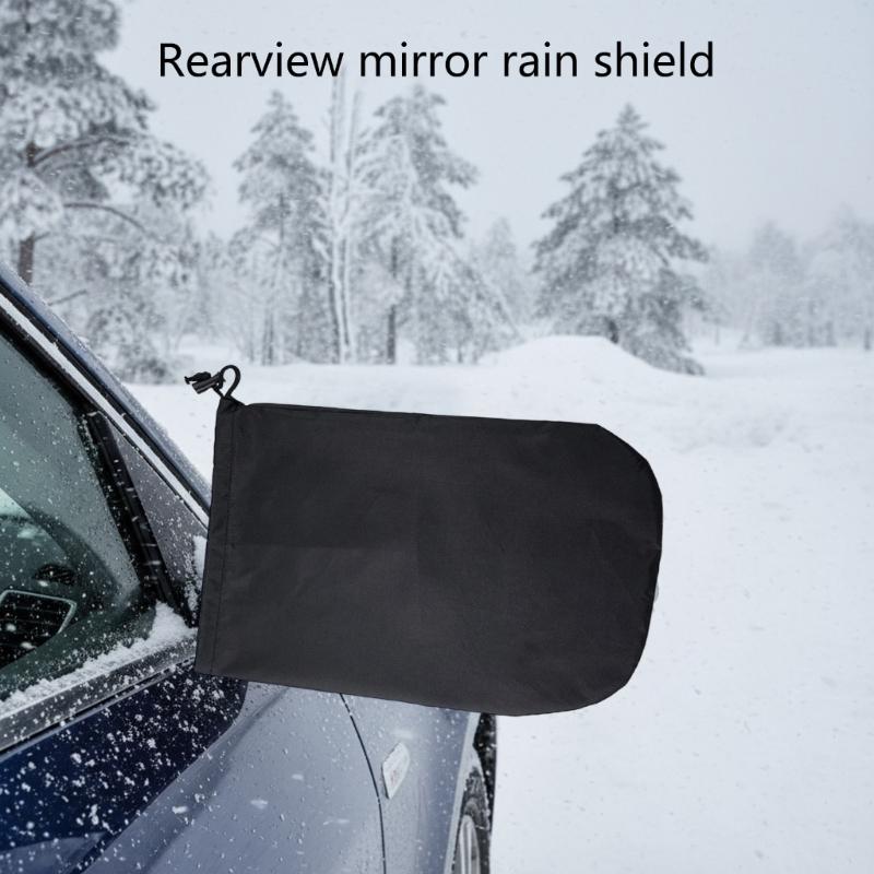 Universal Car Mirror Rain Shield Cover Waterproof Protector Frostproof With Anti Freeze Lining Quick Release Design 2pcs