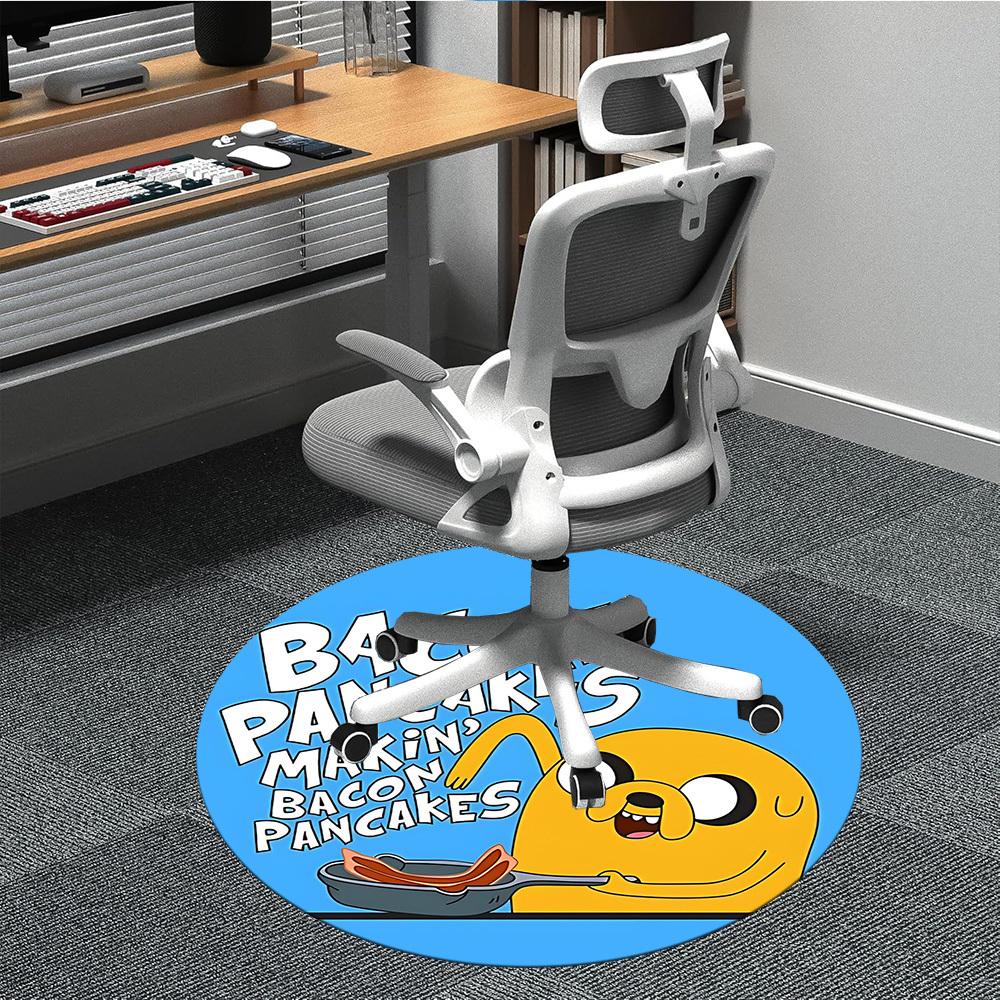 

1PC Jake the Dog Office Round Area Rug, Indoor Mat Suitable For Office, Under Office Chairs Bedroom Living Room Home Decor, Room Deco11001 80cm by 80cm